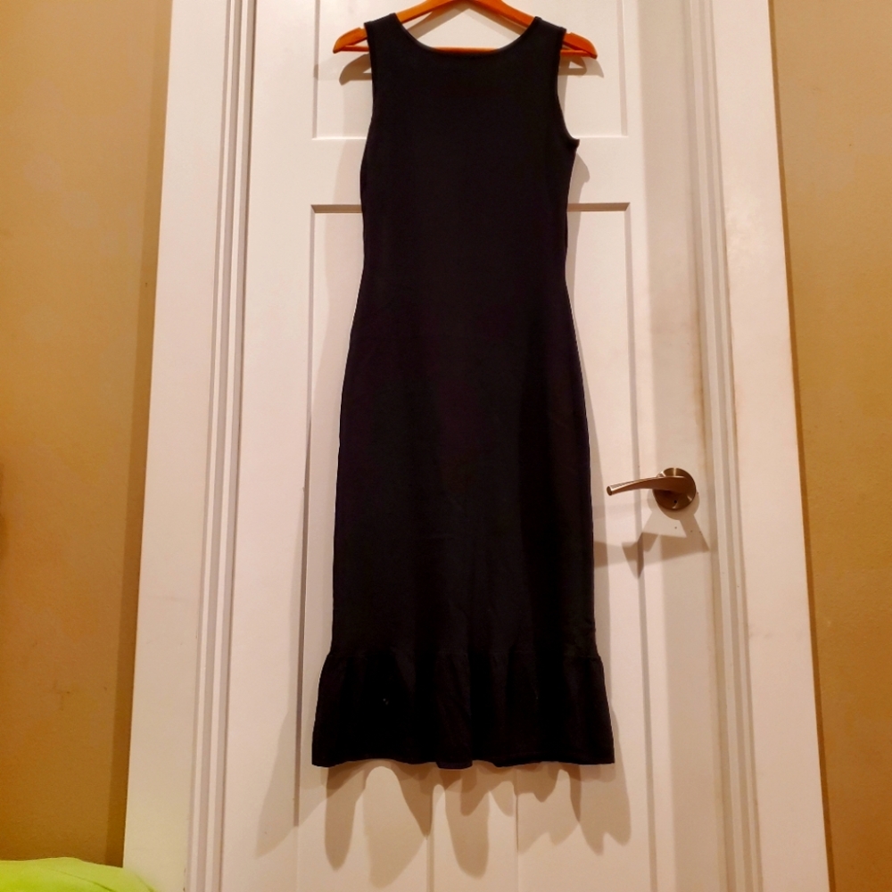 Viscosse Black dress with bottom flare size M